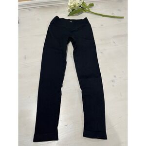 OQQ Women's‎ Black Ribbed Seamless Leggings Size S Activewear Fitness